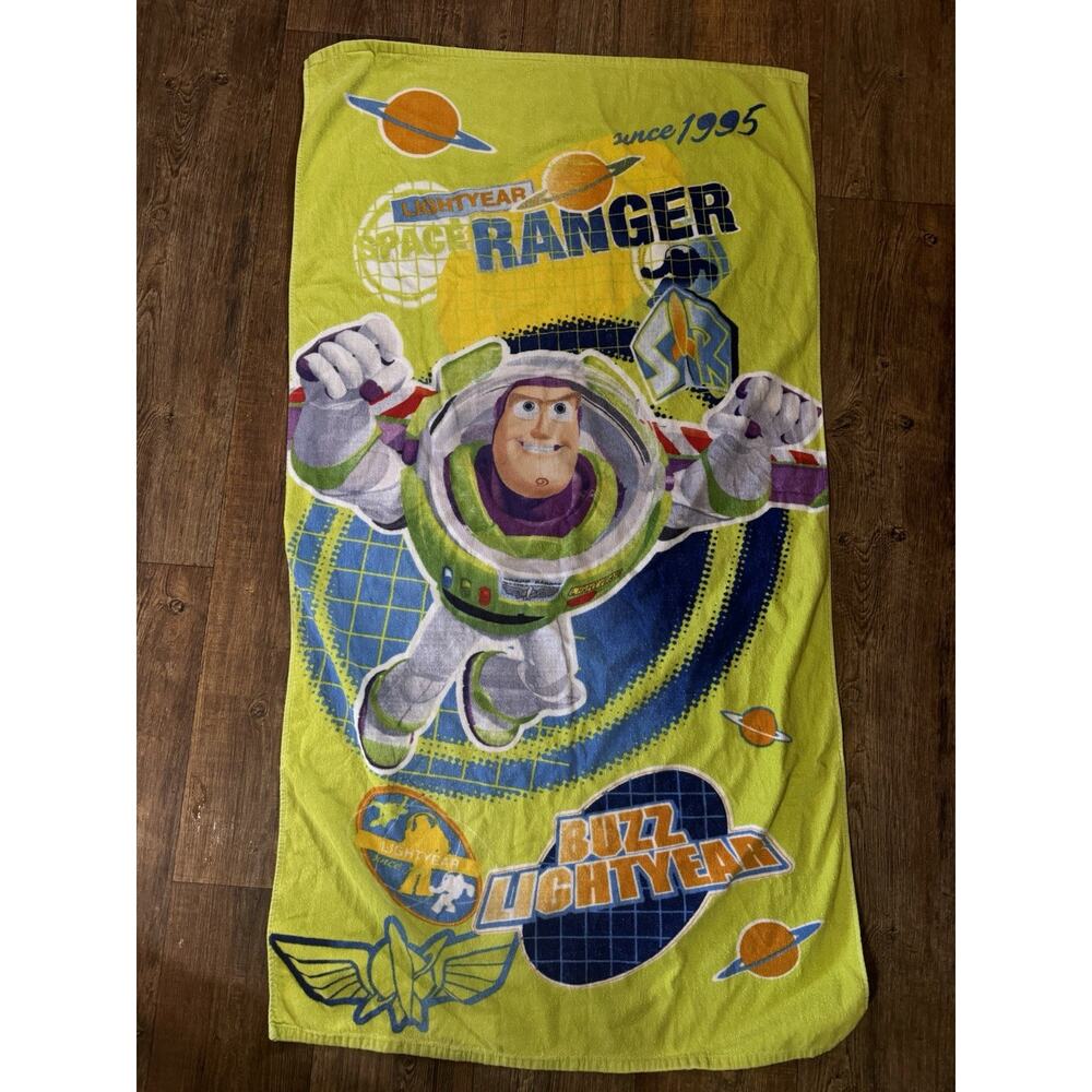 Green Buzz Lightyear Pixar Toy Story 3 Cotton Beach Towel Kids Space Ranger